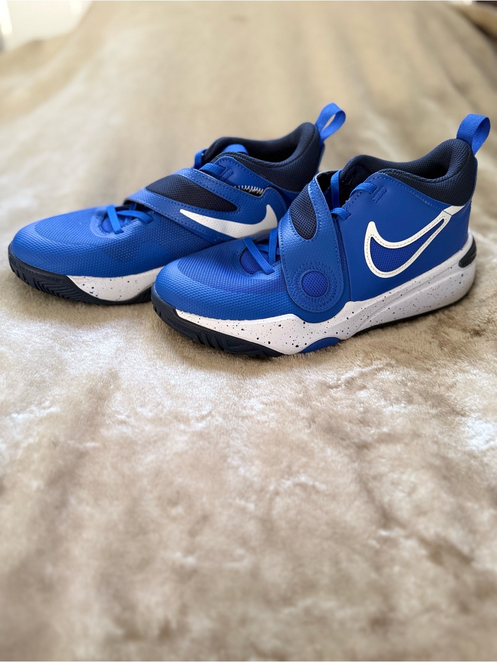 Nike Kids Royal Blue and White Strap Sneakers - Picture 4 of 7